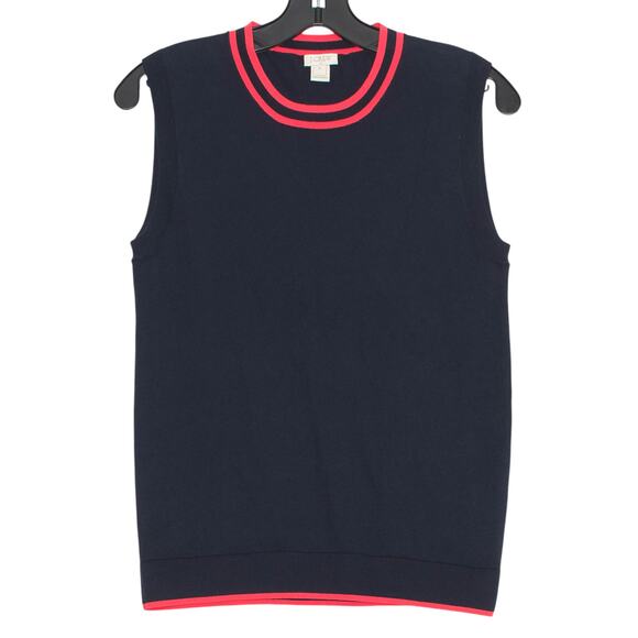 J Crew Sweater Vest Preppy Tennis Sporty Retro Academia Grunge Blue Pink Small - Picture 1 of 4